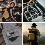 TARION Hardshell Large Camera Backpack - Expandable Camera Bag for Photographers with 16" Laptop Compartment & Side Access & Rain Cover(XH Gold)