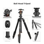 K&F Concept 75.6 inch Camera Tripod, Heavy Duty DSLR Tripods with 360 Degree Ball Head Load Capacity 17.6lbs, Detachable Monopod, Cellphone Clip for Smartphone O275A5+BH-36