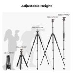 K&F Concept 75.6 inch Camera Tripod, Heavy Duty DSLR Tripods with 360 Degree Ball Head Load Capacity 17.6lbs, Detachable Monopod, Cellphone Clip for Smartphone O275A5+BH-36
