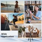 70" Phone Tripod & Selfie Stick, Horizontal Overhead Tripod, Extendable Camera Cell Phone Tripod Stand with Wireless Remote and Phone Holder for Filming Video Recording Live Stream