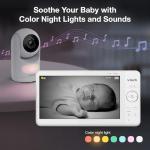 VTech Advanced HQ Max Twin 7" Digital Video 2-Cameras Baby Monitor with Pan Tilt Zoom, Long Battery Life 5000mAh, IPS Screen, Adaptive Multi-Color Night Light, 2-Way Talk, HQ Display, No WiFi, White