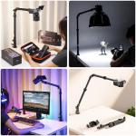 ULANZI ZJ02 Camera Desk Mount Overhead Magic Arm, 98cm/38.6inch Aluminum Adjustable Articulating Arm with 1/4" Ball Head for Cameras DSLR Lights Mount for Live Streaming/Photo Video Shooting