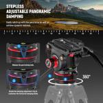 NEEWER 74" Video Tripod with Adjustable Damping Fluid Head, Metal Heavy Duty Dual-Mode QR Plate Compatible with DJI RS Gimbals, Flexible 360° Pan&+90°/-75° Tilt, Max Load 22lb/10kg, TP75