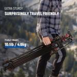NEEWER 74" Video Tripod with Adjustable Damping Fluid Head, Metal Heavy Duty Dual-Mode QR Plate Compatible with DJI RS Gimbals, Flexible 360° Pan&+90°/-75° Tilt, Max Load 22lb/10kg, TP75