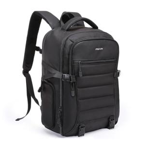 MOSISO Camera Backpack,DSLR/SLR/Mirrorless Camera Case,Waterproof Photography Bag with 15-16 inch Laptop Compartment&Rain Cover&Front Horizontal Quilted Pocket Compatible with Canon/Nikon/Sony, Black