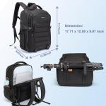 MOSISO Camera Backpack,DSLR/SLR/Mirrorless Camera Case,Waterproof Photography Bag with 15-16 inch Laptop Compartment&Rain Cover&Front Horizontal Quilted Pocket Compatible with Canon/Nikon/Sony, Black