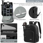 IPEB Camera Backpack for DSLR/SLR/Mirrorless Bag Professional Waterproof Camera Case 11"X5.9"X15" for Photographers Grey