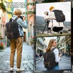 RAINSMORE Camera Bag Backpack for DSLR/SLR Mirrorless 15.6 Inch Laptop Camera Back Pack for Photographers Anti-Theft Photography Bags Case with Tripod Holder & Rain Cover, Black