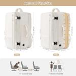 Sinaliy Travel Backpack for Women, Expandable 40L Carry on Flight Approved Backpack, 17 Inch Laptop Waterproof Travel Bag for College, Travel, Work, Beige