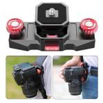 Taisioner Camera Clip with Plate Quick Release Capture Clamp System Backpack Strap Mount Holder for CanonSony,Nikon,DSLR Digital and Action Camera (Black with Red)