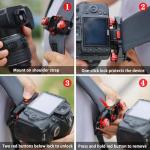 Taisioner Camera Clip with Plate Quick Release Capture Clamp System Backpack Strap Mount Holder for CanonSony,Nikon,DSLR Digital and Action Camera (Black with Red)