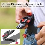 Taisioner Camera Clip with Plate Quick Release Capture Clamp System Backpack Strap Mount Holder for CanonSony,Nikon,DSLR Digital and Action Camera (Black with Red)