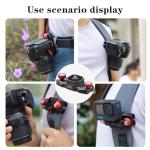 Taisioner Camera Clip with Plate Quick Release Capture Clamp System Backpack Strap Mount Holder for CanonSony,Nikon,DSLR Digital and Action Camera (Black with Red)