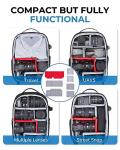 BAGSMART Small Camera Bag for DSLR, Waterproof Camera Backpacks for Photographers, Camera Case with 14" Laptop Compartment, Black