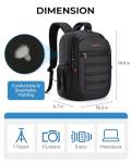 BAGSMART Small Camera Bag for DSLR, Waterproof Camera Backpacks for Photographers, Camera Case with 14" Laptop Compartment, Black