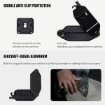 Camera Clip Backpack Clip with Quick Release Plate, Aluminum Backpack Strap Camera Mount Holder with QR Clamp System for Canon, Sony, Nikon, Fuji, DSLR, Action Cameras (Black)
