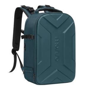 MOSISO Camera Backpack, DSLR/SLR/Mirrorless Photography Camera Bag Waterproof Artistic Geometric Hardshell Case with Tripod Holder&15-16 inch Laptop Compartment for Canon/Nikon/Sony, Teal Green