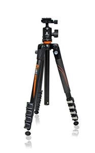 Vanguard VEO 235AB Aluminum Travel Tripod with Ball Head for Sony, Nikon, Canon, Fujifilm Mirrorless, Compact System Camera (CSC), DSLR