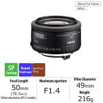 Pentax smc PENTAX-FA 50mmF1.4 Classic, Single-Focus, Standard Lens for use with K-Mount Digital SLR Cameras ND Filter Included