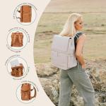Ruby Camera Backpack – Sleek, Durable Vegan Leather Bag with Gear Dividers, Laptop Compartment, and Side Access for Cameras & Gear, Brown