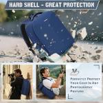 RAINSMORE Camera Backpack Hard Shell for DSLR/SLR Waterproof Camera Bag with Laptop Compartment 15.6 Inch Professional Camera Case with Rain Cover Photography Backpack Bag with Camera Lens Case Blue