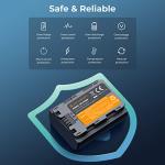 K&F CONCEPT NP-FZ100 2280mAH Battery and Dual Slot Charger Set for Sony A7iii, A7iv, A7C, A6700, A6600, ZV-E1, ZV-E10ii, FX3, FX30, A9, Alpha 9, Alpha 9S, A9S, A7R3, A7R4 Camera Batteries