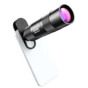 Andoer 400MM Phone Telephoto Lens for Smarphone Zoom Lens with Universal Lens Clip Cleaning Cloth Storage Bag for Hiking Camping Wildlife Observation Moon Sports Game Concert Watching
