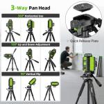 Huepar Tripod 50-inch Extendable Height Tripod Use with Laser Level, Point Lasers, Lazer Distance Measures, 1/4" and 5/8" Thread Mount for for Varieties Tools, Outdoor and Indoor T13A