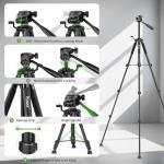 Huepar Tripod 50-inch Extendable Height Tripod Use with Laser Level, Point Lasers, Lazer Distance Measures, 1/4" and 5/8" Thread Mount for for Varieties Tools, Outdoor and Indoor T13A