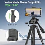 Huepar Tripod 50-inch Extendable Height Tripod Use with Laser Level, Point Lasers, Lazer Distance Measures, 1/4" and 5/8" Thread Mount for for Varieties Tools, Outdoor and Indoor T13A