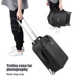 Neewer 2-in-1 Rolling Camera Bag Backpack Suitcase Style Convertible with Double Handle, Shockproof Trolley Case with Removable Padded for SLR/DSLR Cameras Tripod Lenses (Black/Red)