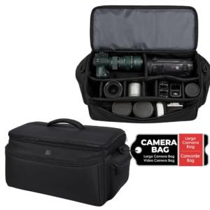 eCostConnection Extra Large Soft Padded Water Resistant Camcorder Equipment Gadget Bag/Case for Canon XA10, XA20, XA25, XH-G1s, XL2 and More Cameras Camcorders and DSLR