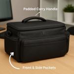 eCostConnection Extra Large Soft Padded Water Resistant Camcorder Equipment Gadget Bag/Case for Canon XA10, XA20, XA25, XH-G1s, XL2 and More Cameras Camcorders and DSLR