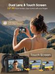 8K Digital Camera, 88MP Cameras for Photography with WiFi & Touch Screen, 16X Zoom Vlogging Camera for YouTube Video, Autofocus & Anti-Shake, Dual Camera, 2 Batteries, 64GB Card, Flash, Lens Hood