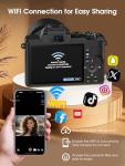 8K Digital Camera, 88MP Cameras for Photography with WiFi & Touch Screen, 16X Zoom Vlogging Camera for YouTube Video, Autofocus & Anti-Shake, Dual Camera, 2 Batteries, 64GB Card, Flash, Lens Hood