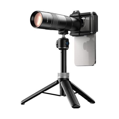 APEXEL 30X HD Telephoto Lens for iPhone Pro Max/Samsung/Android | High Power Zoom Camera Lens with Tripod Mount, Universal Smartphone Compatibility