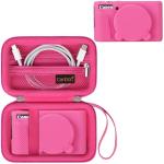 Canboc Case for Canon PowerShot SX740 SX730 HS Digital Camera, 1* Hard Carrying Case + 1* Soft Silicone Protective Cover with Removable Lens Cover, Rosered (Case Only)