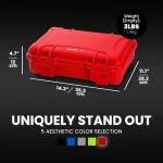 NANUK 910 Hard Case with Customizable Cubed Foam, IP67 Waterproof, Dustproof and Impact Resistant, 14.3” x 11.1” x 4.7”, Rugged Construction for Ultimate Protection, Made in Canada – Red