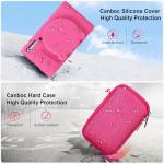 Canboc Case for Canon PowerShot SX740 SX730 HS Digital Camera, 1* Hard Carrying Case + 1* Soft Silicone Protective Cover with Removable Lens Cover, Rosered (Case Only)