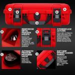NANUK 910 Hard Case with Customizable Cubed Foam, IP67 Waterproof, Dustproof and Impact Resistant, 14.3” x 11.1” x 4.7”, Rugged Construction for Ultimate Protection, Made in Canada – Red