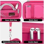 Canboc Case for Canon PowerShot SX740 SX730 HS Digital Camera, 1* Hard Carrying Case + 1* Soft Silicone Protective Cover with Removable Lens Cover, Rosered (Case Only)
