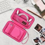 Canboc Case for Canon PowerShot SX740 SX730 HS Digital Camera, 1* Hard Carrying Case + 1* Soft Silicone Protective Cover with Removable Lens Cover, Rosered (Case Only)