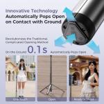 Leekai LK56 Auto Open Tripod Extendable 83" with 1/4" Quick-Release for Cameras Video Lights Phones Selfie Stick Live Vlog Stand Lightweight Content Creator Essentials Aluminum Alloy and ABS