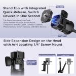 Leekai LK56 Auto Open Tripod Extendable 83" with 1/4" Quick-Release for Cameras Video Lights Phones Selfie Stick Live Vlog Stand Lightweight Content Creator Essentials Aluminum Alloy and ABS