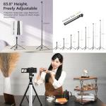 Leekai LK56 Auto Open Tripod Extendable 83" with 1/4" Quick-Release for Cameras Video Lights Phones Selfie Stick Live Vlog Stand Lightweight Content Creator Essentials Aluminum Alloy and ABS