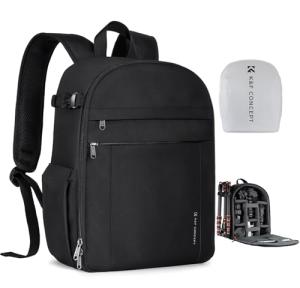 K&F CONCEPT Lightweight Camera Backpack Bag, Professional Photography Bag Compatible with Canon/Nikon/Sony Camera and Lens Accessories, Camera Case with Tripod Strap & Rain Cover