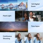 IGXHAVIZ 8K Digital Cameras for Photography Autofocus, WiFi 88MP Vlogging Camera with Dual-Lens, Flash, 16X Digital Zoom, Touch Screen, Travel Camera Anti-Shake with Lens Hood, 64GB Card,2 Batteries