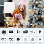 IGXHAVIZ 8K Digital Cameras for Photography Autofocus, WiFi 88MP Vlogging Camera with Dual-Lens, Flash, 16X Digital Zoom, Touch Screen, Travel Camera Anti-Shake with Lens Hood, 64GB Card,2 Batteries