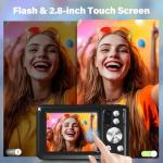 5K Digital Camera for Photography, WiFi 64MP Autofocus Dual Lens Vlogging Camera with Touch Screen, 6X Optical Zoom Compact Point and Shoot Cameras for YouTube, 32GB Card,2 Batteries,Black