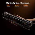 K&F CONCEPT 70" Camera Tripod, Lightweight Travel Tripods for Camera with 360 Degree Ball Head Load Capacity 17.6lbs, Cellphone Clip for Smartphone Live Streaming Vlog K234A3+BH-36